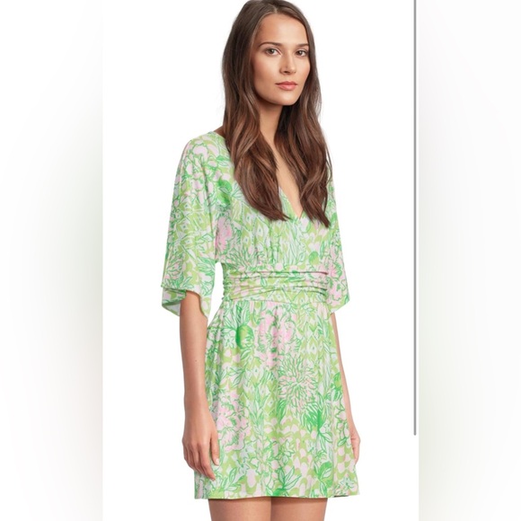 Lilly Pulitzer women's Parigi Skort Romper Size XS Fauna Green Lime Feeling Good - Picture 2 of 5
